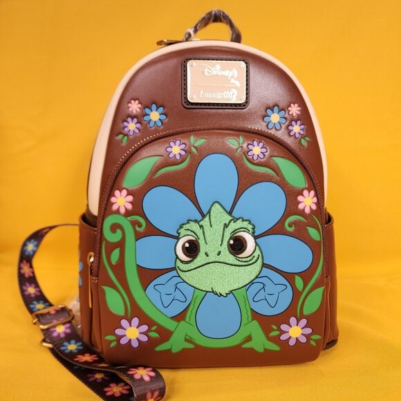 Loungefly Disney Princess Tangled Pascal Flower Face Daisy Mini Backpack NEW - Picture 1 of 10